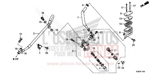 MAÎTRE-CYLINDRE DE FREIN ARRIÈRE MSX125D de 2013